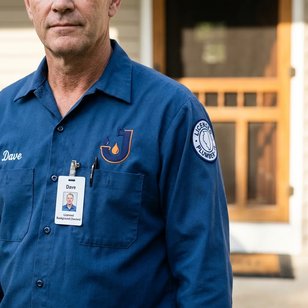 Licensed plumber showing ID badge in Southampton, NY