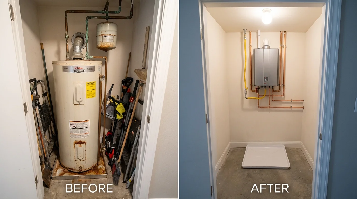 Tank water heater versus wall-mounted tankless unit comparison for Southampton, NY homeowners