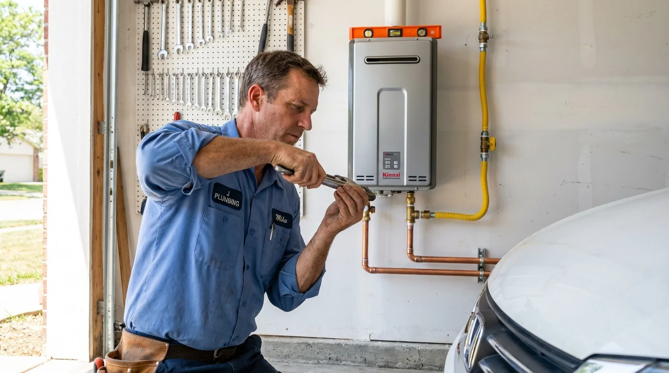 Tankless water heater installation by a Johns Plumbing LLC plumber in Southampton